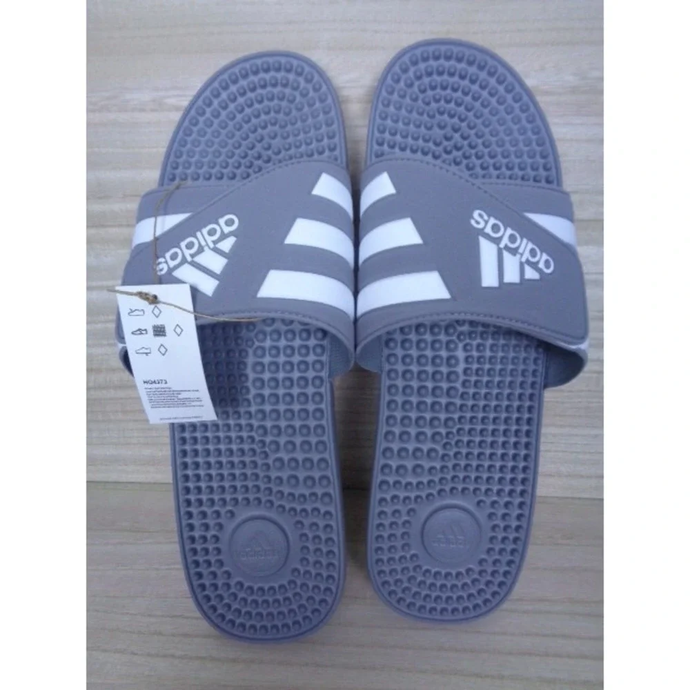Adidas Unisex Adissage Slides‎ Sandal Gray/White Mens Size 18